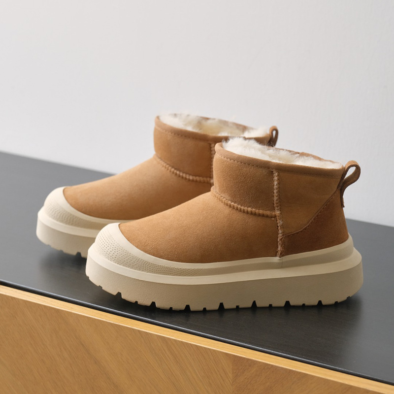 High-quality pure genuine goods Australian thick-soled snow boots women's winter new Tasman fur one-piece warm cotton-padded shoes for women