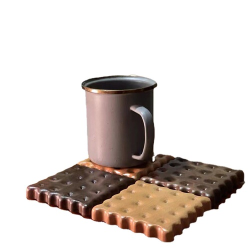 Creative biscuit solid wood coaster, wood color tea coaster, mug, milk cup, coffee coaster, coaster insulation pad