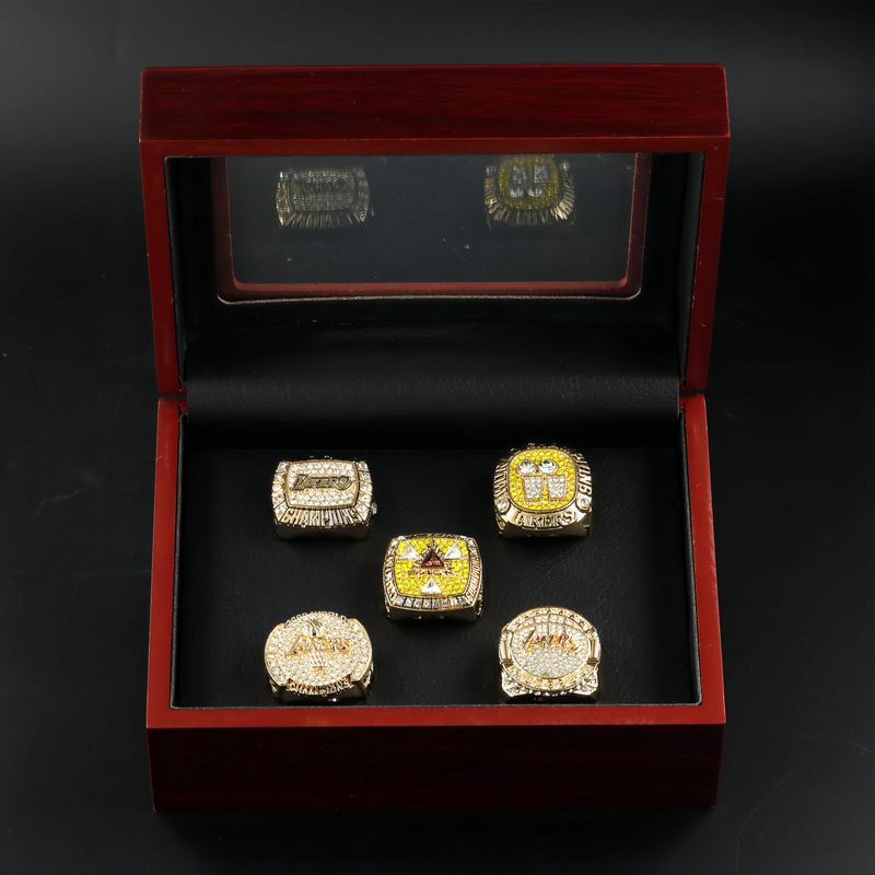 2000 2001 2002 2009 2010 Los Angeles Lakers 5 rings set gift jewelry