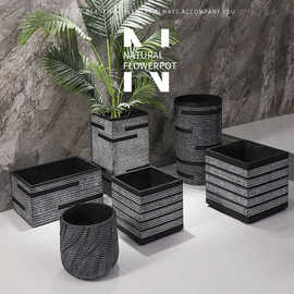 简约特大号花盆幸福树落地室内客厅庭院复古圆形正方