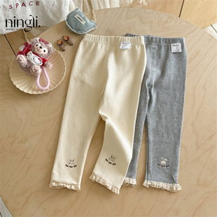 Girls' Spring and Autumn Leggings New Style Toddler Baby Autumn Children's Outerwear Pants