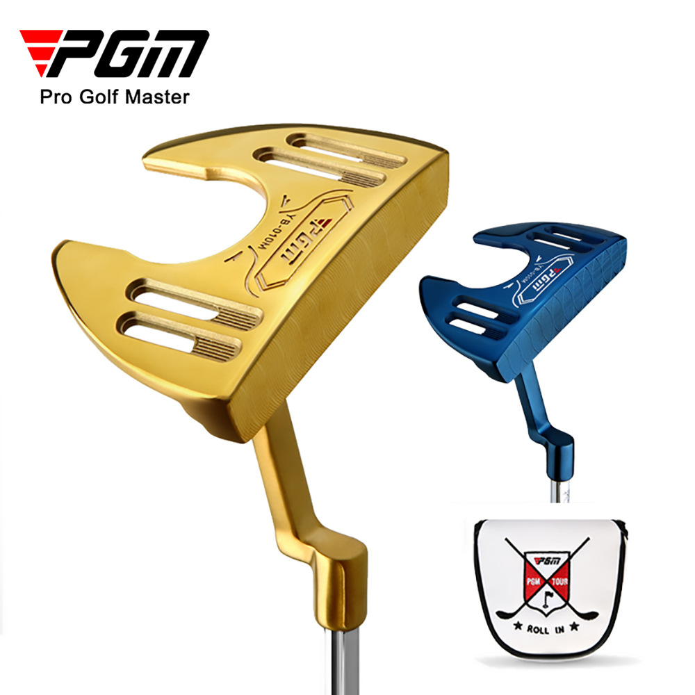 Gậy đánh golf PGM dạng putter đầu sừng bò, thân inox không mối nối, tay cầm PU lớn, dài 34 inch — TUG023 Vàng, TUG023 màu xanh lam