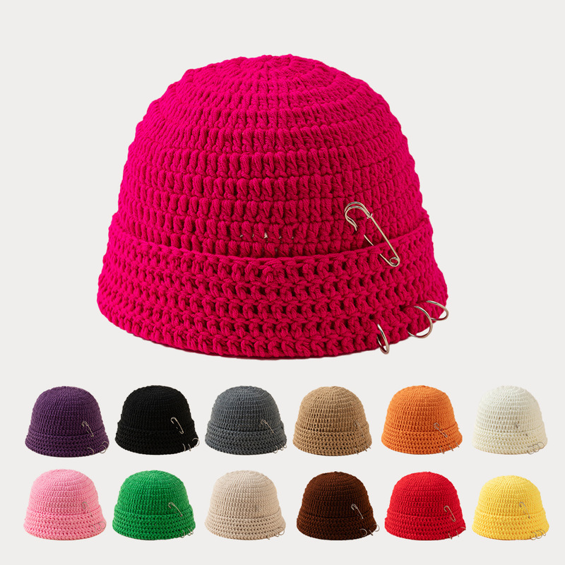 Personalized Street Style Crochet Hats for Men and Women, Handmade Knitted Beanies for Autumn and Winter, Warm Knit Hats That Make the Face Look Smaller