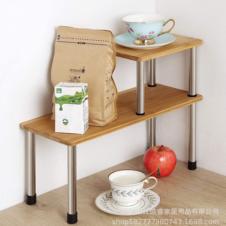 Double layer bamboo storage rack