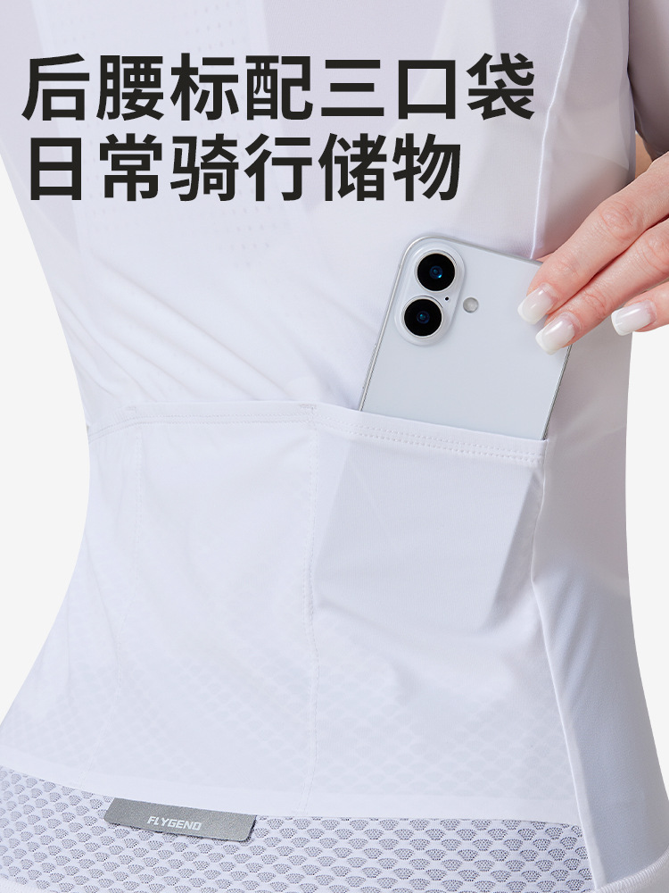 Ropa de ciclismo de carretera de mujeres de manga corta de verano ligera y delgada de color sólido sudor delgada y delgada camisa de ciclismo de mujer