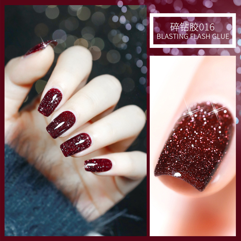 KaSi Diamond Nail Polish pegamento 2021 invierno Nueva celebridad de Internet esmalte de uñas polvo de discoteca Super Flash reflectante cristal diamante flash pegamento