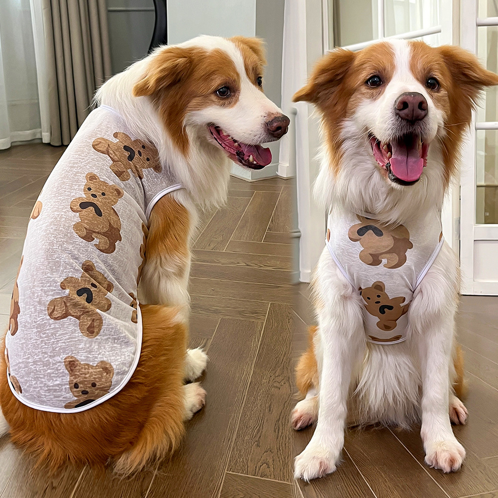 Perro grande mascota de verano gato chaleco ropa para perros y gatos Teddy Bear Fund Fuduko ropa para perros image 3