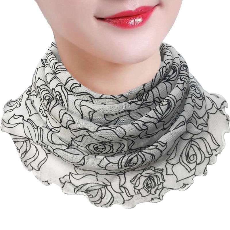 New Style Ear-Hanging Mask, Versatile Autumn and Winter Multifunctional Silk Mask, Neck Scarf for Women, Small Silk Scarf, Neck Protector, Enlarged Size