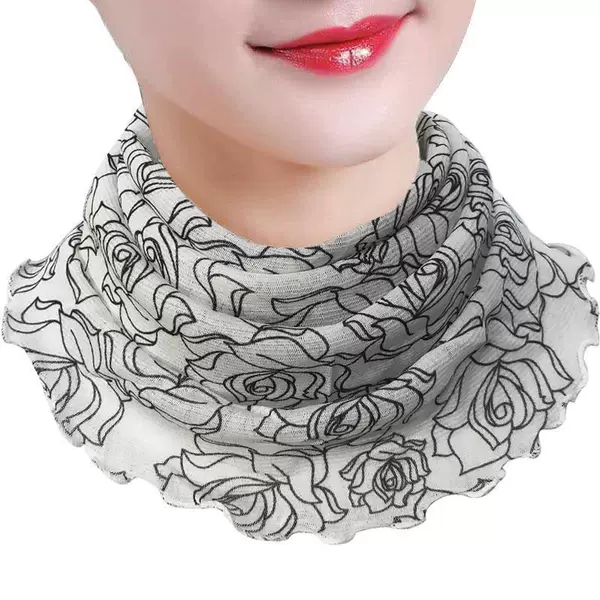 New Style Ear-Hanging Mask, Versatile Autumn and Winter Multifunctional Silk Mask, Neck Scarf for Women, Small Silk Scarf, Neck Protector, Enlarged Size