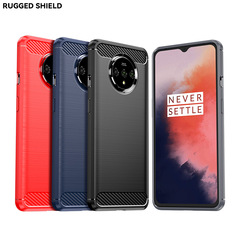適用一加7/7 Pro手機殼OnePlus7T/7T Pro拉絲碳纖維防摔保護軟殼