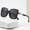 Square fashionable sunglasses, trend sun protection cream, 2023 collection, European style, internet celebrity, UF-protection