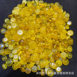 Songgang Factory Source Amber Beeswax Wholesale Yellow and White Flower Safety Buckle Large Spacer Loose Beads DIY Bracelet Accessories