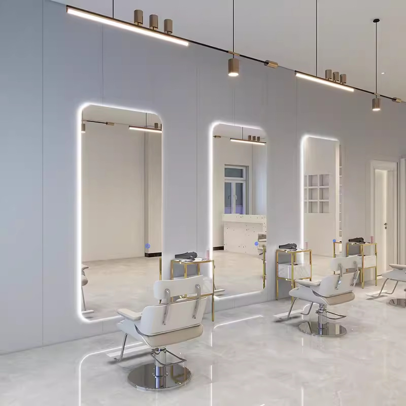 Barbería espejo salón de belleza mesa especial pared mirror image 5