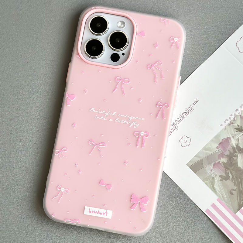 40g Weight iPhone Applicable Brands Phone Cases Classification tpu Material Bow Knot Pattern Sweet, Simple Style Style Tpu Bow Knot Sweet Simple Style Phone Cases Phone Accessories 8