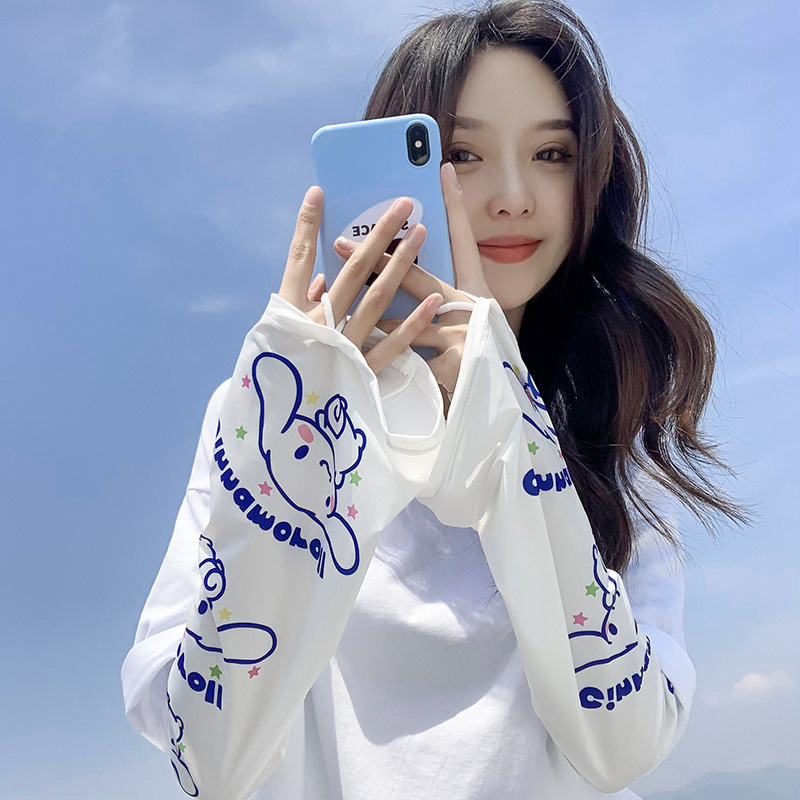 网红宽松冰丝冰袖女款夏季防晒袖套开车防紫外线套袖护袖手套手袖