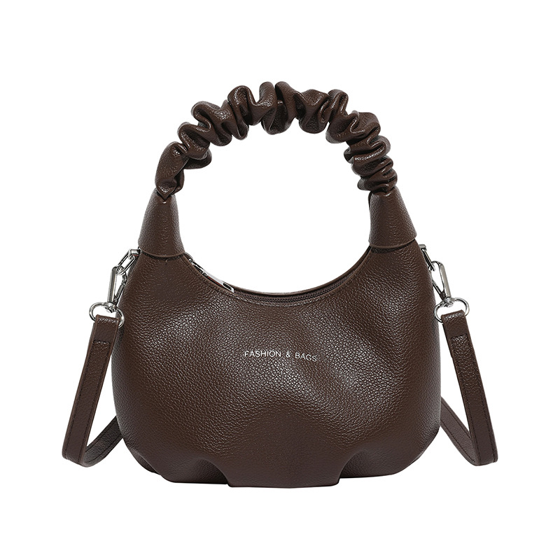 Bolsos populares de este año 2025 verano nuevo estilo bolso femenino simple patrón de lichi bolso de hombro bolso de mensajero plisado de moda