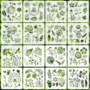 Cross-border flowers and plants painting template graffiti hollow Amazon template flower DIY wall spray painting decoration template