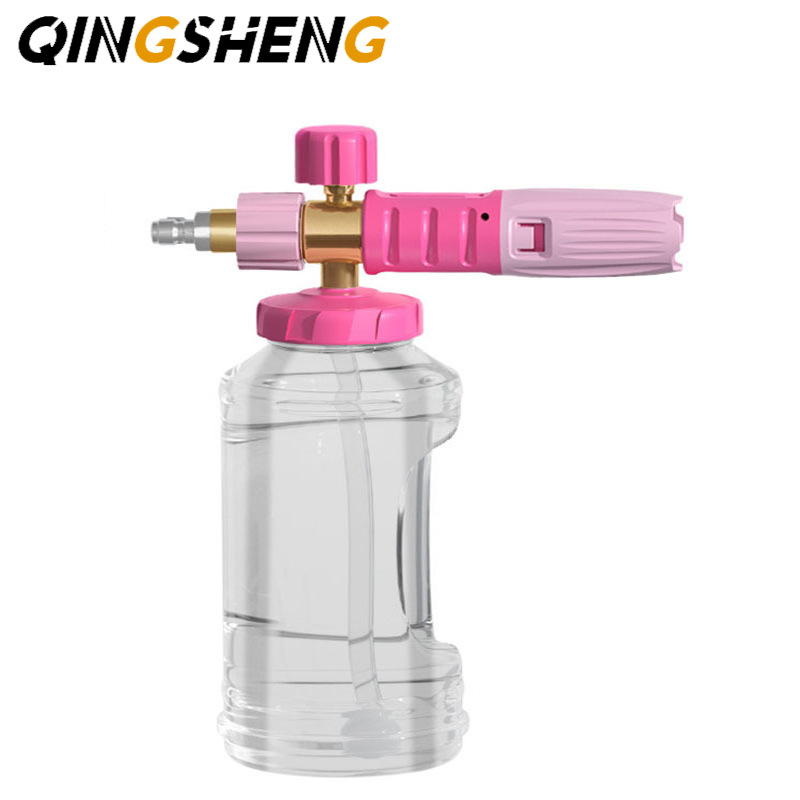 亚马逊新款高压洗车泡沫壶透明壶扇形喷壶大口径PA壶1/4快插批发