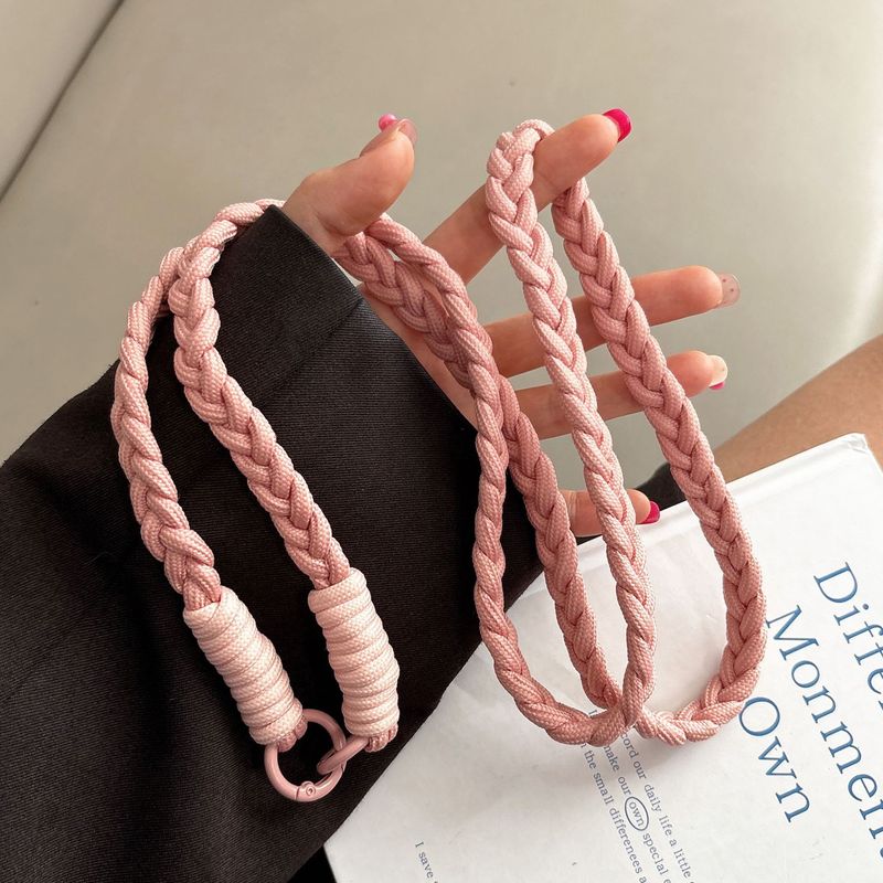 简约三股手工编织双头圆扣手机挂绳手机背夹女生斜挎挂绳批发|undefined