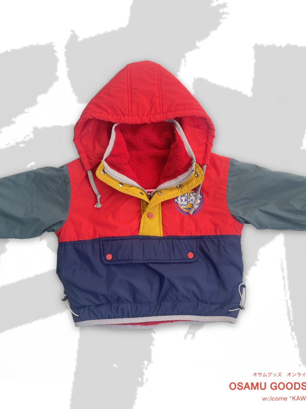 Chaqueta reversible de invierno Yuantian de estilo japonés para niños mayores, abrigo grueso de algodón con capucha de lana de cordero con bloques de colores image 5