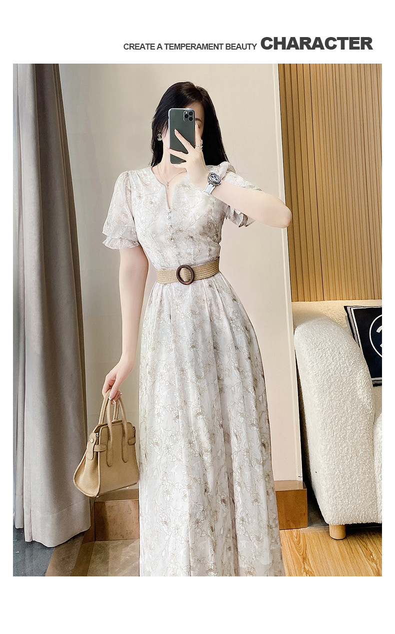 B4755 1230K VÁY ĐẦM LIỀN THÂN DÁNG DÀI NỮ DONTDC MÙA HÈ HỌA TIẾT HOA THỜI TRANG NỮ G04 SẢN PHẨM MỚI