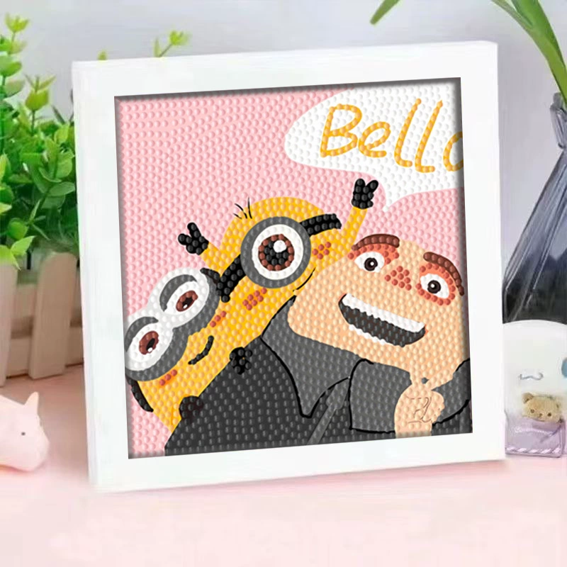 Кристальная вышивка DIY (Kuromi & KT Cat) 17×17 см фоторамка, набор наклеек в стиле мультфильма с полным заполнением