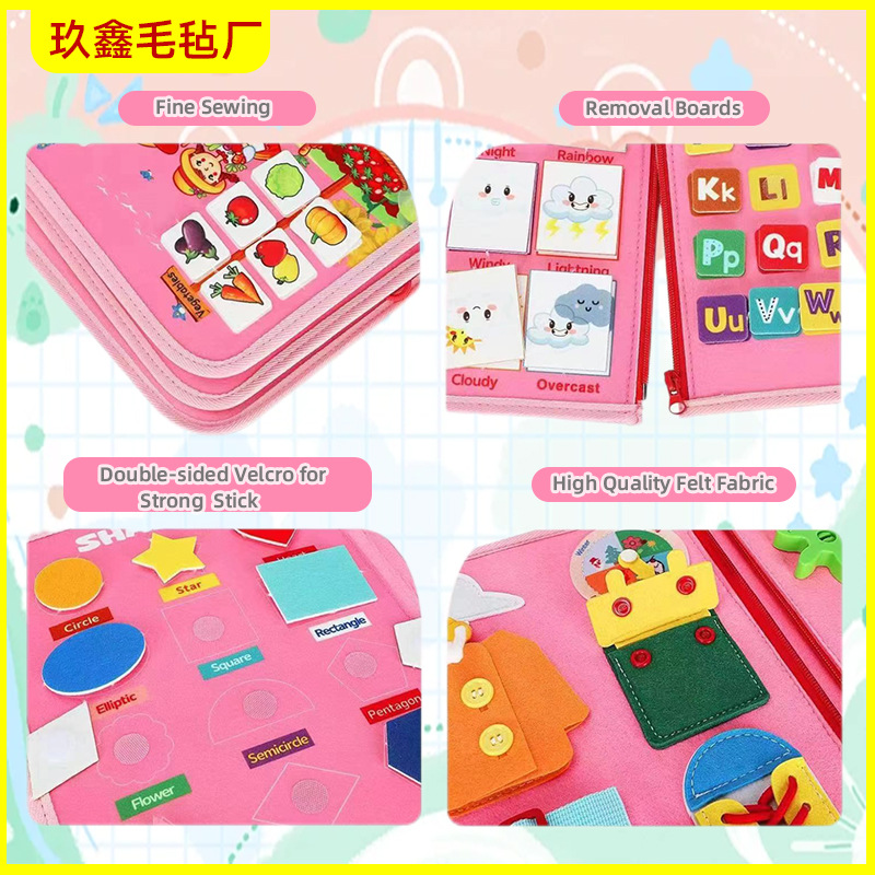 Cuadro infantil estereoscópico libro de fieltro manual de educación temprana juguetes de puzzle para bebés habilidades de vida ocupados regalos de libro ocupado