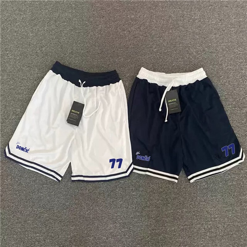 Luka Doncic American Basketball Shorts Three-Point Four-Point Knee-Length Running Fitness Training Sports Quick-Drying Men Luka Doncic American Basketball Shorts Three-Point Four-Point Knee-Length Running Fitness Training Sports Quick-Drying Men