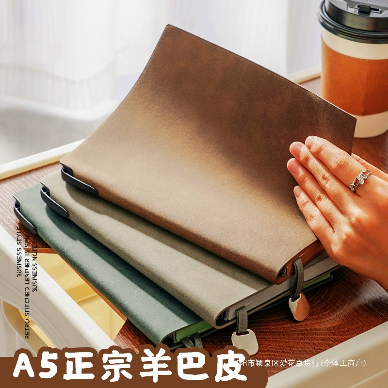 2024 Новый A5 ретро блокнот из овчины для бизнеса, мягкая кожа, горизонтальные линии, блокнот для предприятий, индивидуальный L