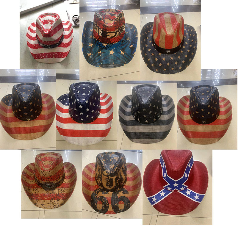 3780g Weight Fedora Hat Hats Type Holiday, Daily Occasion Viscose Fiber Material National Flag Pattern Summer Season Unisex Gender Retro Style Curved Eaves Rim Unisex Retro National Flag Curved Eaves Fedora Hat 19
