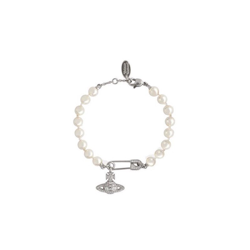 In-Stock Empress Saturn Pin Pearl Bracelet for Women Vivienne Classic Retro Flat Planet Jewelry High Version In-Stock Empress Saturn Pin Pearl Bracelet for Women Vivienne Classic Retro Flat Planet Jewelry High Version