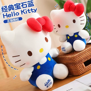 正版三丽鸥hellokitty玩偶凯蒂猫毛绒宝石蓝kt猫公仔娃娃儿童礼物