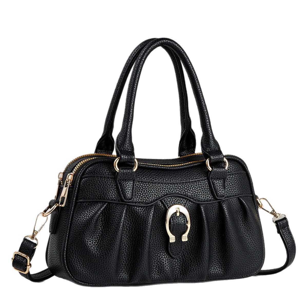 Bolsa de mano de color sólido, diseño multicapa de estructura, bolso de hombro, bolso casual, bolso de moda, bolso de mano