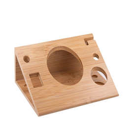 跨境竹制调酒器收纳架木质水晶鸡尾酒展示架调酒师工具整理架底座