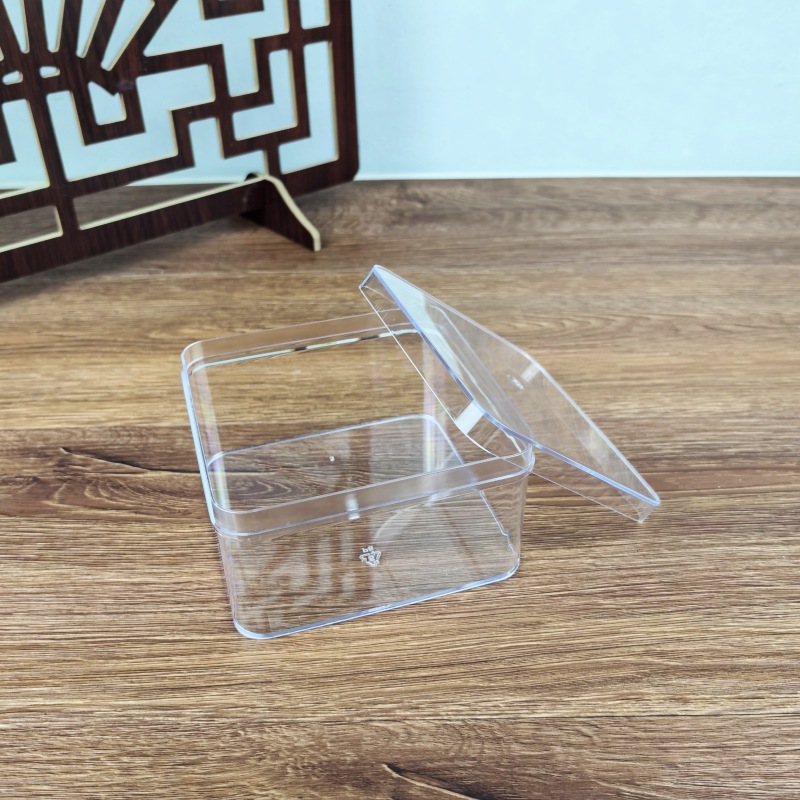 Caja de embalaje cuadrada sellada transparente Mousse lasana caja de galletas tilamisu caja de leche de soja PS caja dura