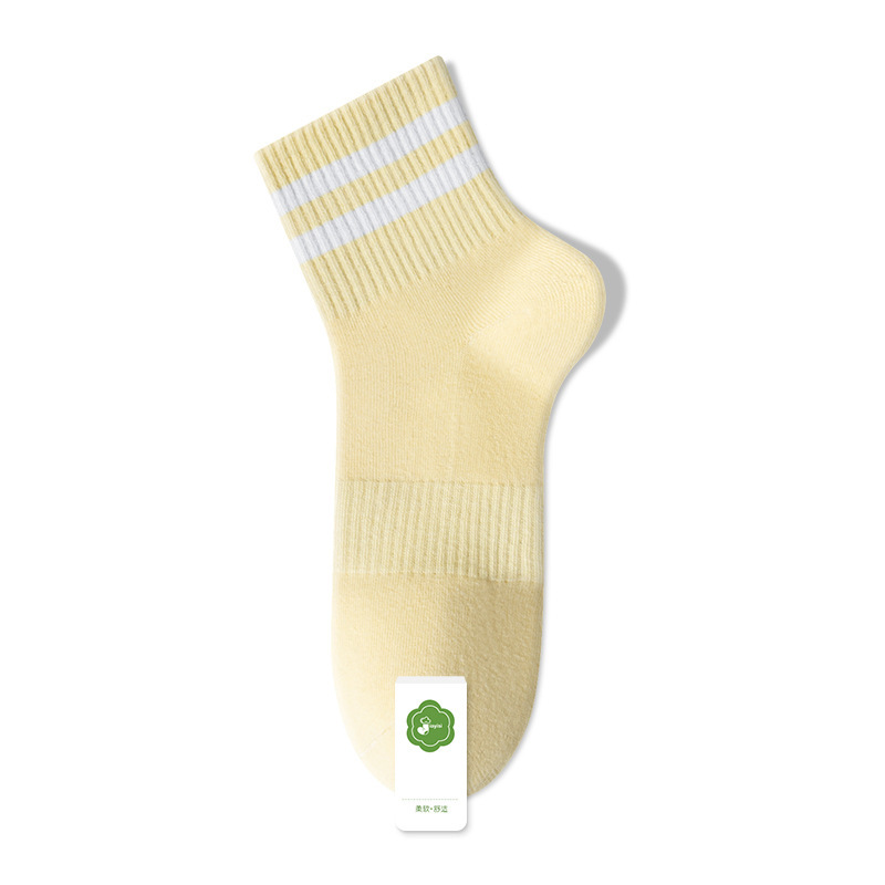Zhuangyi niñas primavera y verano delgado anti-bolos calcetines de algodón de mujer a rayas de medias medias calcetines de algodón al por mayor