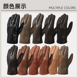 现货批发真皮手套男士时尚男款可触屏冬季保暖骑行绵羊皮手套跨境