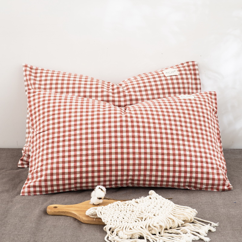 Fundas de almohada de algodón lavado de algodón puro Un par de 100 fundas de almohada de algodón Dormitorio de estudiantes Funda interior de núcleo de almohada doble individual