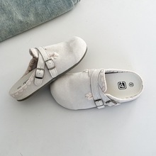 薄底春夏勃肯鞋女chic百搭复古一脚蹬圆头单鞋半托女鞋远波22106