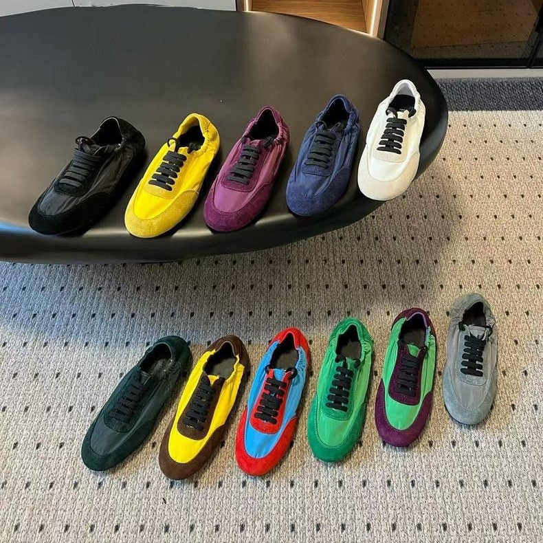 2025 nuevos zapatos deportivos casuales cómodos zapatos de entrenamiento alemanes con cordones de color a juego zapatos de ballet de moda de todo fósforo