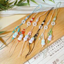 创意纯手工编织珍珠【福禄平安】渡彩小葫芦手机链包包钥匙挂绳