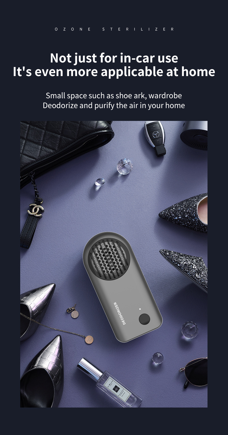 Car purifier deodorizer for the car interior and living room, removes smoke odor, deodorizes and freshens, portable air purifier