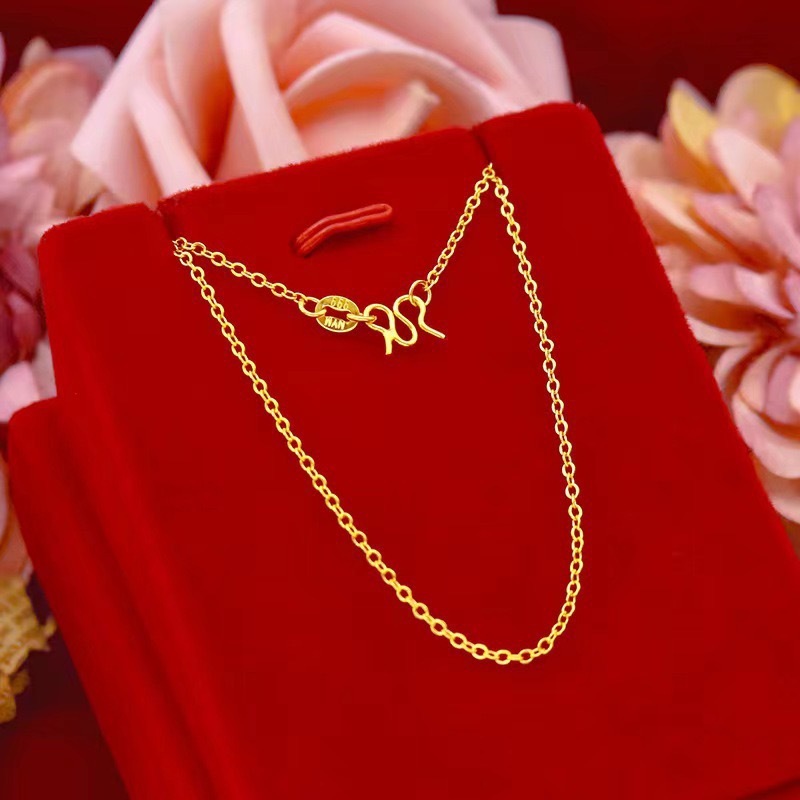砂金のネックレスの女子学生の規格品999メッキの純粋な金色のシミュレーションの偽の黄金の素のチェーンの単鎖のペンダントのアクセサリーがありません。|undefined