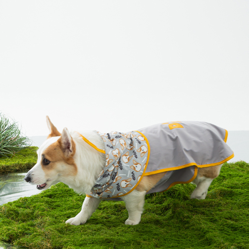 Corky Dog Full Color Imprint Corky Raincoat Pequeño día lluvioso ropa impermeable para perros de mascotas