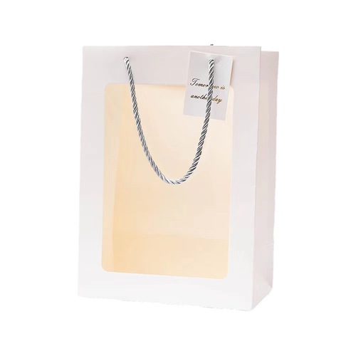 Valentine's Day Window Transparent Flower Bouquet Bag Valentine's Day Gift Birthday Gift Packaging Box Window Tote Bag