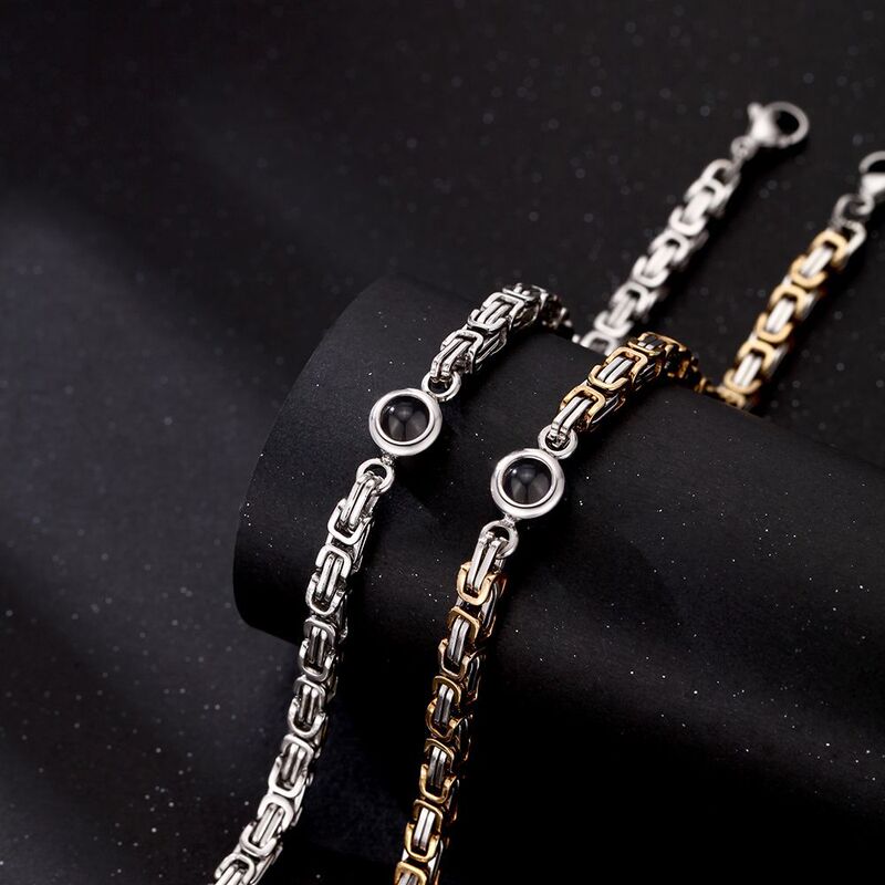 Valentine's Day Bracelet Projection Couple Bracelet Men's and Women's European and American Tennis Chain Customized Color Photo Christmas Gift Valentine's Day Bracelet Projection Couple Bracelet Men's and Women's European and American Tennis Chain Customized Color Photo Christmas Gift