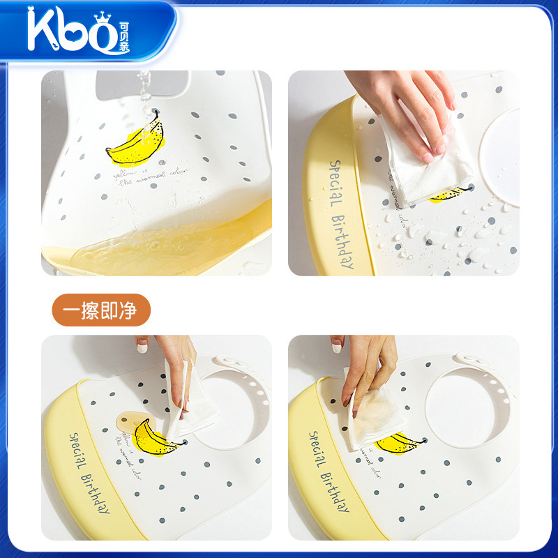 Brand children's silicone ultra thin waterproof eating bib for…