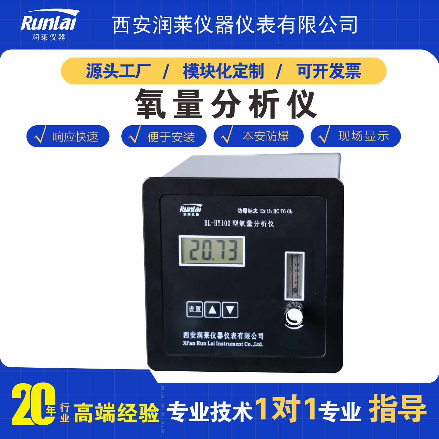 智能氧量分析仪水电解制氢站电力氢能源行业在线氧中氢气体检测仪