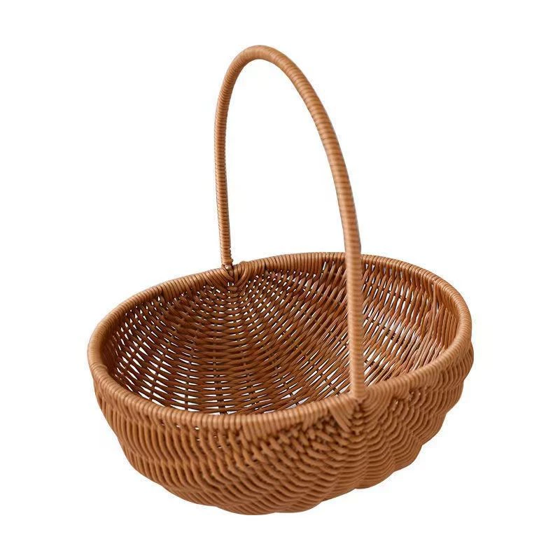 Handheld woven basket, decorations flower-shaped for living room