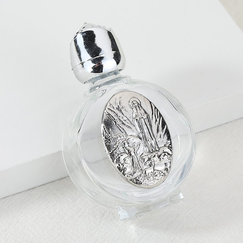 Factory direct cross-border hot selling new portable rose crystal glass alloy floating water bottle container jewelry
